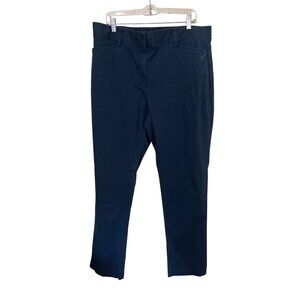 Lands End Womens Mid Rise Straight Leg Pants Size 18 Blue Cotton Blend